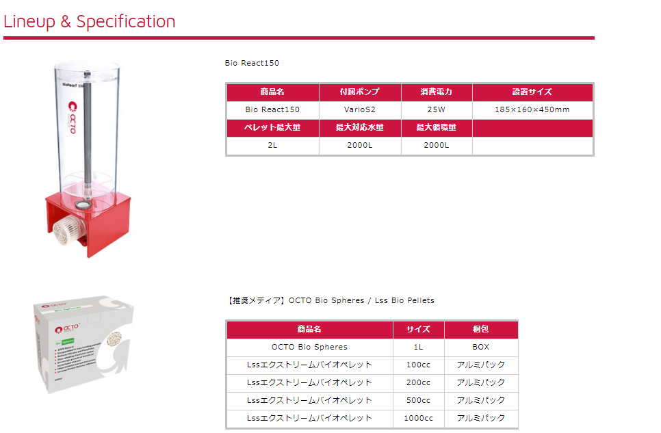 OCTO BioReact150 バイオペレットリアクター アクアテイラーズ 