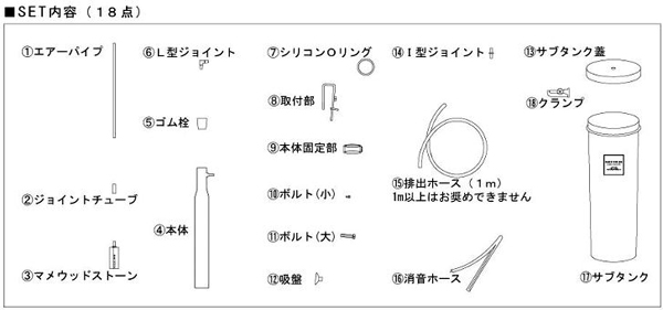 マメデザイン　マメスキマー用　エアーパイプ（ジョイントチューブ２ヶ付属）交換部品